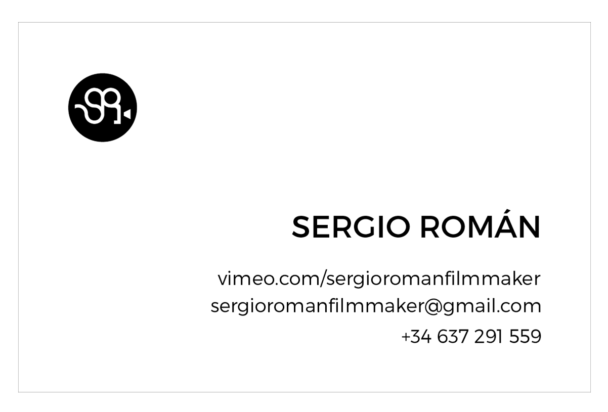 Sergio Román Filmmaker tarjetas de visita